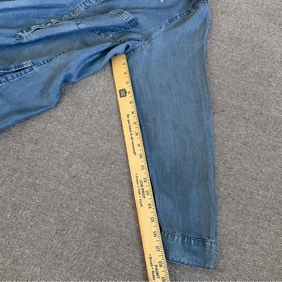 J. Jill Denim Half Button-Front Casual Shirt - Blue - Picture 10 of 10